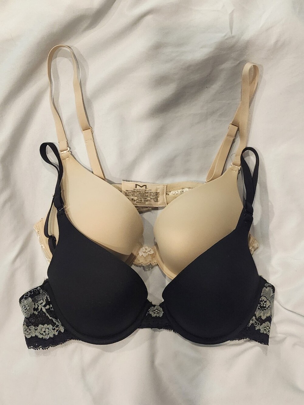 Two Maidenform Lace Underwire Convertible Bras
